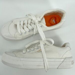 Rocket Dog Womens Platform Sneakers White Laced 6.5